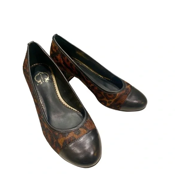 c. Wonder Leopard calf hair and leather pumps Sz 6 1/2 - Picture 1 of 10